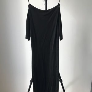 H&M Black Off the Shoulder Tight Long Dress sz 6